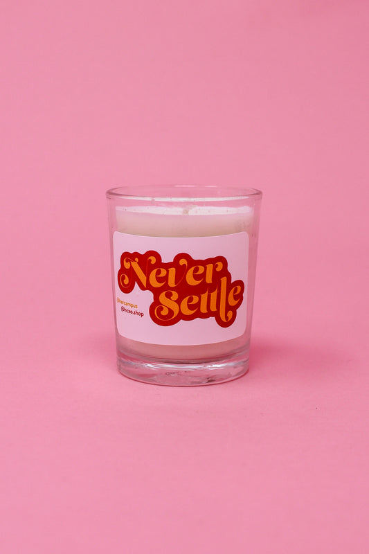 Never Settle Candle
