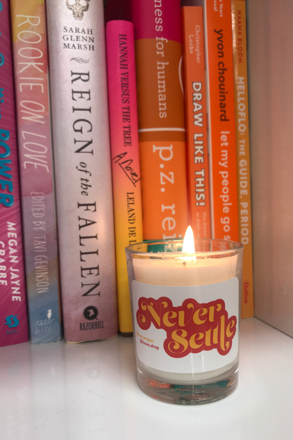 Never Settle Candle