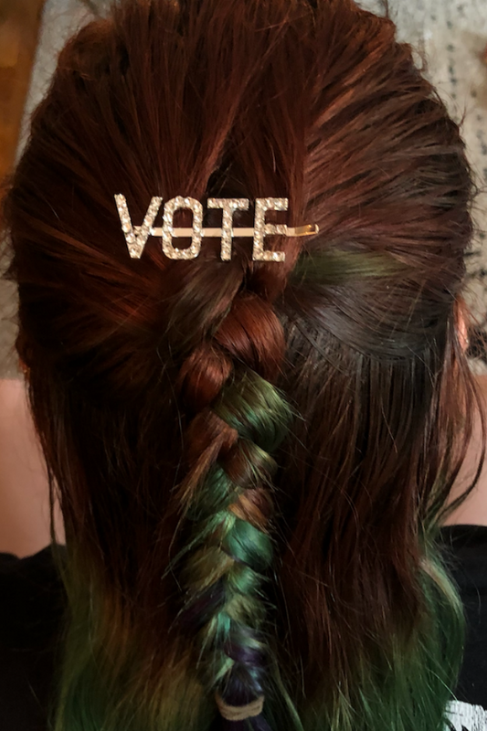 Silver Vote Hair Clip
