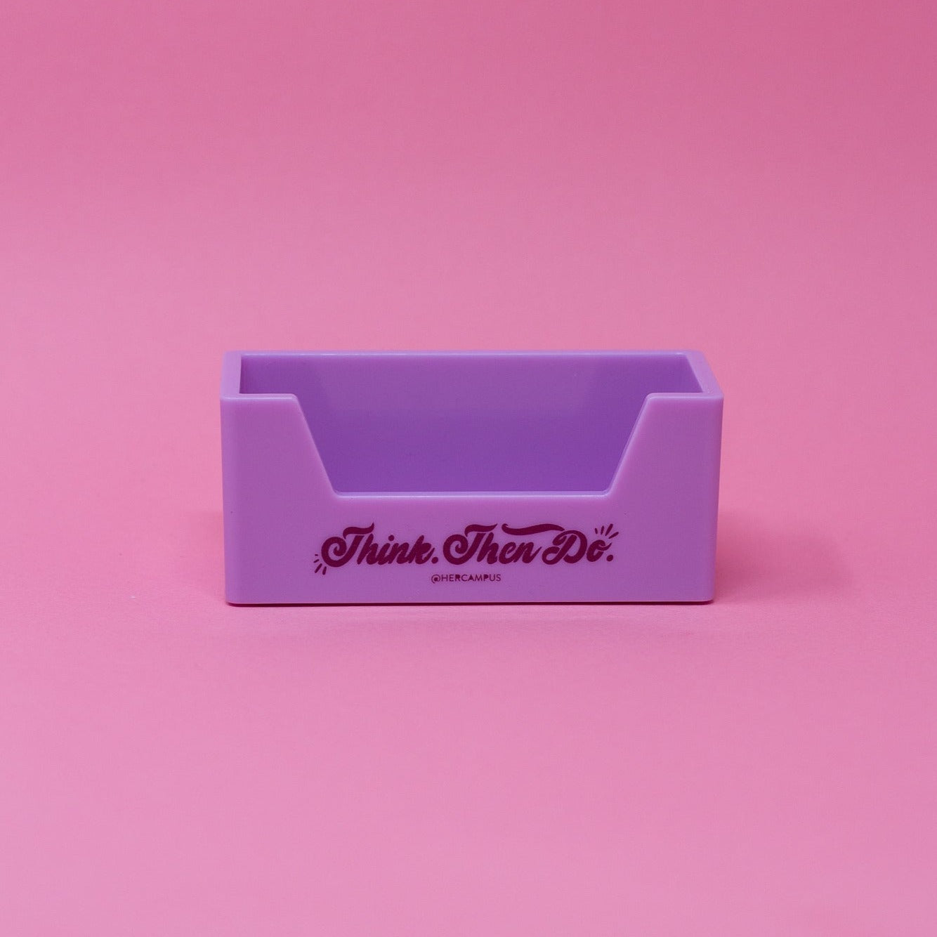 "Think. Then Do." Business Card Holder - Purple