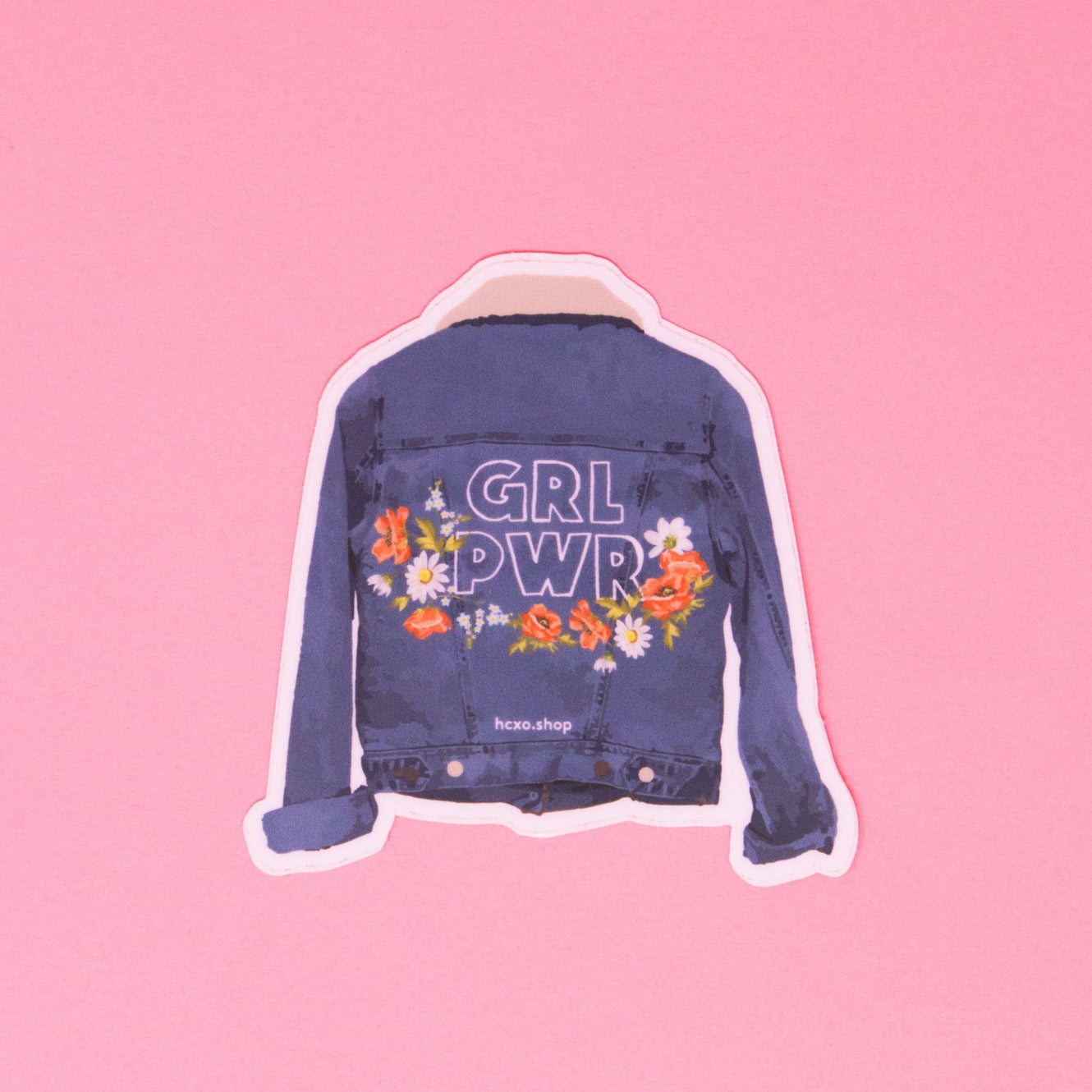 Grl Pwr Sticker - Denim Jacket